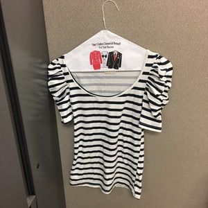Striped scoop neck top